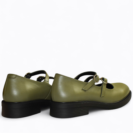 SKÓRZANE ZIELONE PÓŁBUTY DAMSKIE KIRELLA