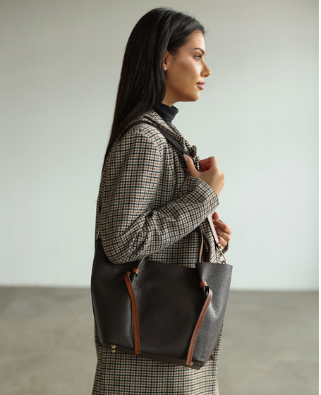 Solmira Black | Rudy - Medium Leather Tote