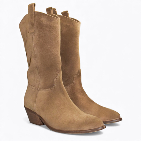 Skórzane taupe kowbojki damskie Gillia