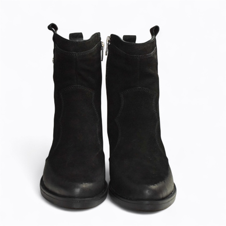 Nomelia Women's Black Leather Cowboy Boots