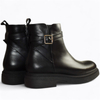 Skórzane czarne botki damskie Kessina