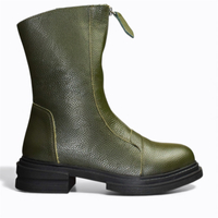 SKÓRZANE ZIELONE BOTKI DAMSKIE BARELIA