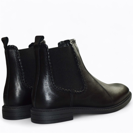 Galvina Women's Black Leather Ankle Boots