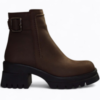 Skórzane brązowe botki damskie Selvira