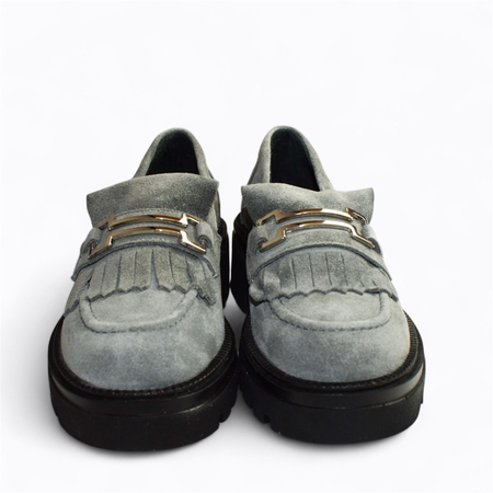 SKÓRZANE SZARE PÓŁBUTY DAMSKIE DILLERI