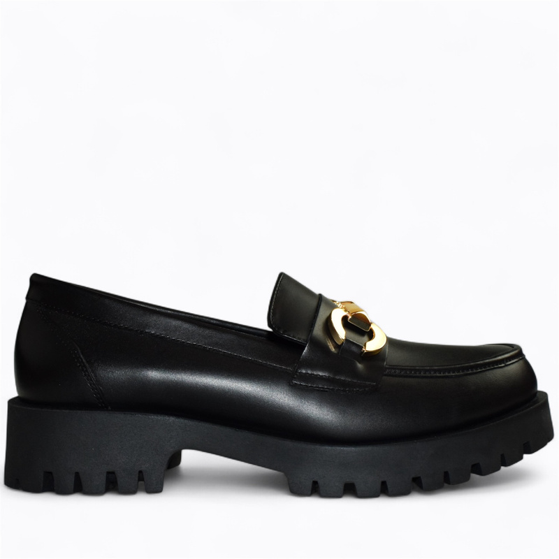 Tilomea Women's Black Leather Low-Cut Shoes