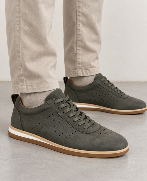 Kameris Men's Graphite Leather Sneakers