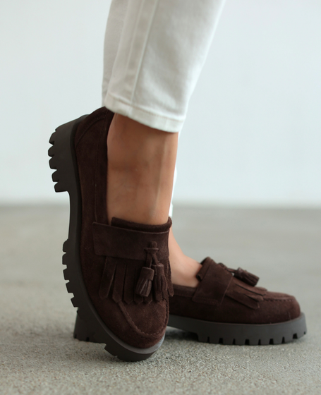 Palis Women's Leather Chocolate-Brown Moccasins