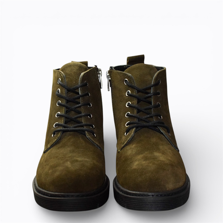 SKÓRZANE OLIWKOWE TRZEWIKI DAMSKIE MERILEI