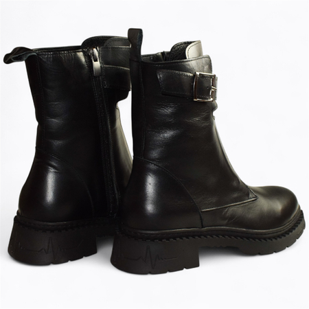 SKÓRZANE CZARNE BOTKI DAMSKIE NEGRETI