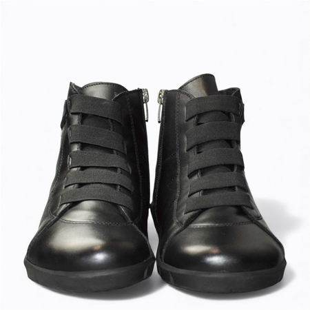 Skórzane czarne trzewiki damskie barefoot Erindel