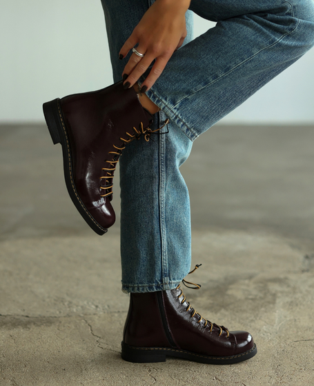 Odelisa Women's Burgundy Leather Boots