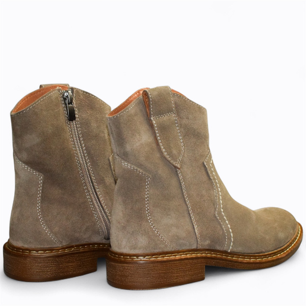 Dimiria Women's Gray Leather Cowboy Boots
