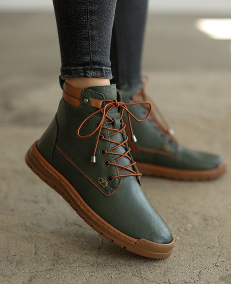 Ramarin Women's Olive-Colored Leather Boots
