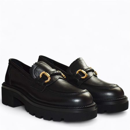 SKÓRZANE CZARNE PÓŁBUTY DAMSKIE BELIONI