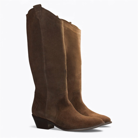 Czekoladowe kowbojki damskie Emeldia