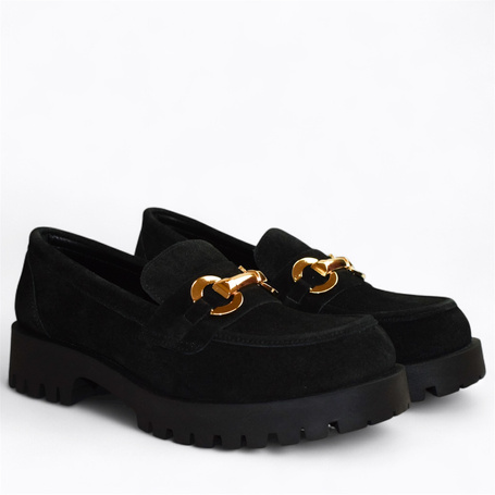 Tilomea Women's Black Leather Low-Cut Shoes