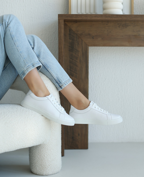 Holetia White Leather Women's Sneakers
