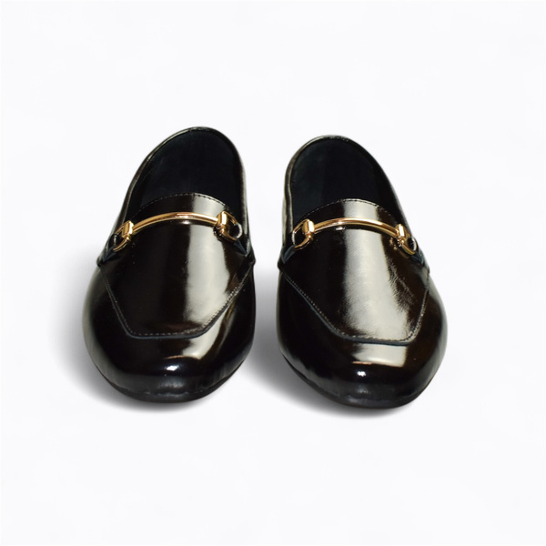 ERISSAN WOMEN'S BLACK LEATHER LOW-CUT SHOES