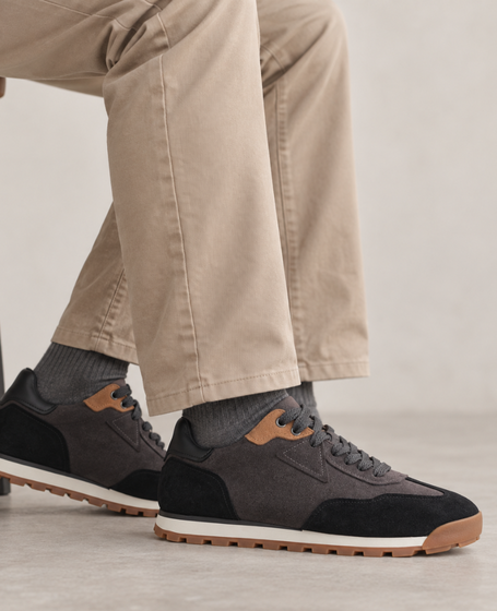 Skórzane popielate sneakersy męskie Steller
