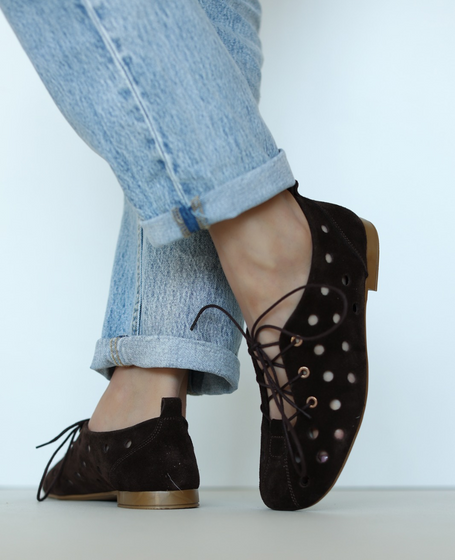 Telveri Women's Leather Chocolate-Brown Loafers