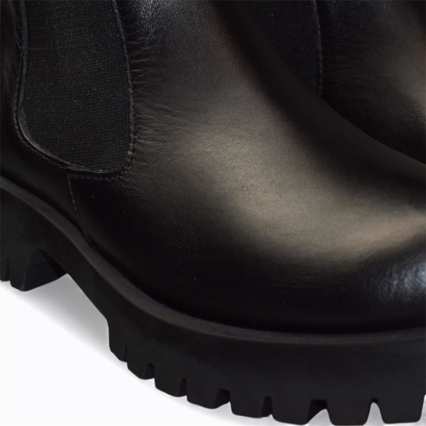 Ciralia Women's Black Leather Ankle Boots