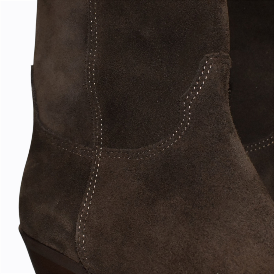 Skórzane brązowe kowbojki damskie Gillia