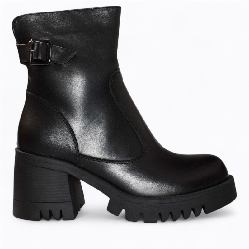 Skórzane czarne botki damskie Phirene