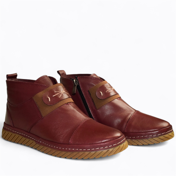 Osilina Women's Burgundy Leather Boots