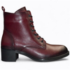 Skórzane bordowe trzewiki damskie Hesline