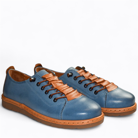 Skórzane denimowe półbuty damskie Ronisia