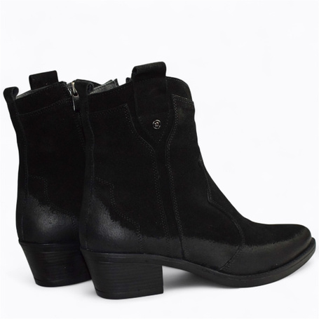 Nomelia Women's Black Leather Cowboy Boots