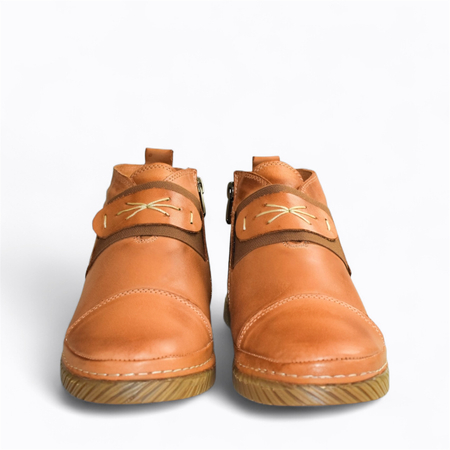 SKÓRZANE RUDE TRZEWIKI DAMSKIE OSILINA