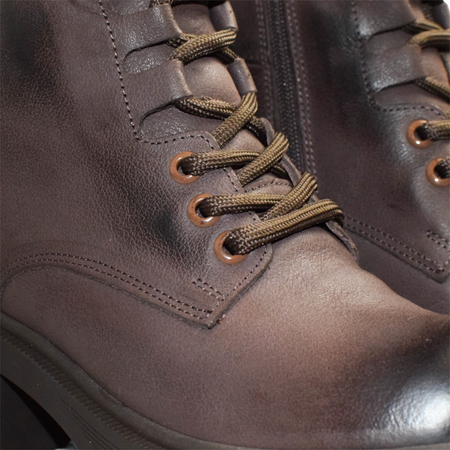 SKÓRZANE BRĄZOWE BOTKI DAMSKIE GENEVRA