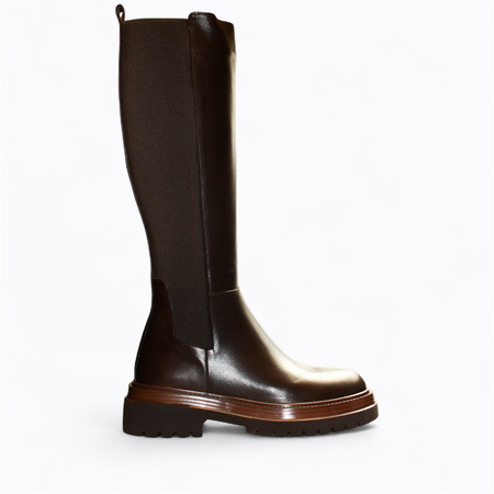 SKÓRZANE BRĄZOWE KOZAKI DAMSKIE VALSIRA