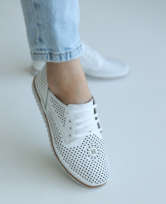 Larimea Women's White Leather Shoes