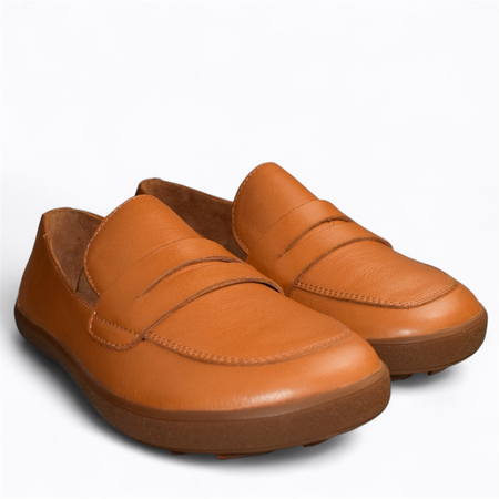 SKÓRZANE RUDE PÓŁBUTY DAMSKIE BAREFOOT FENARIA