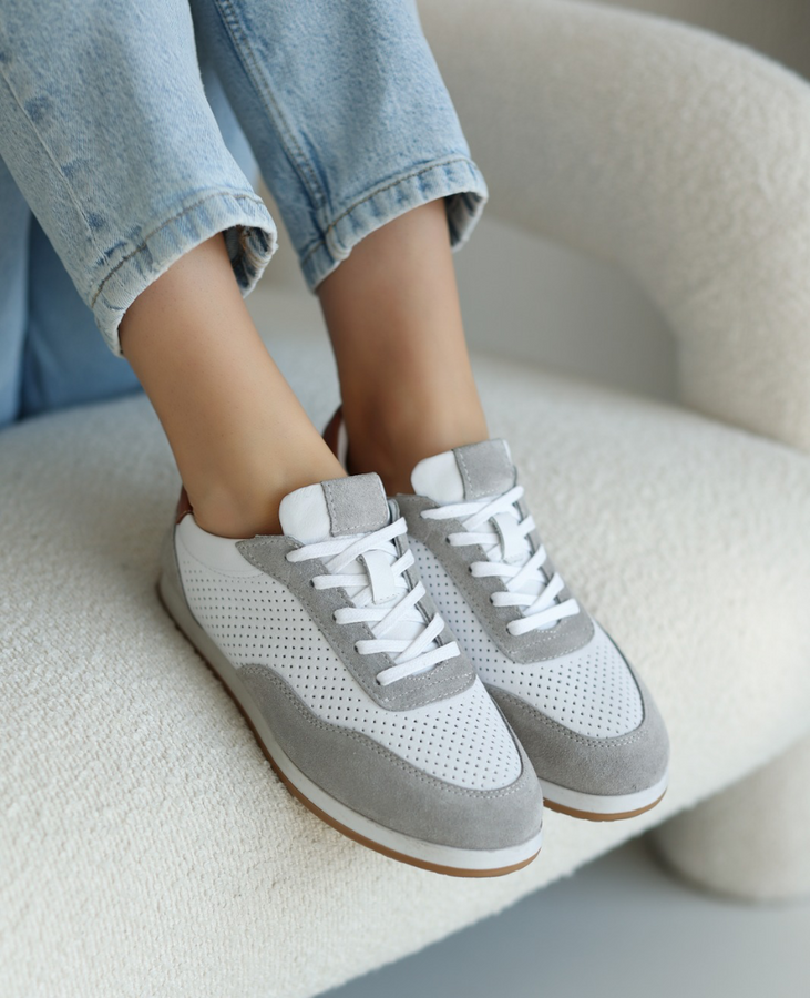 Skórzane białe sneakersy damskie Asireni