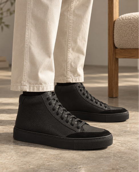 Elinder Men's Black Leather Boots