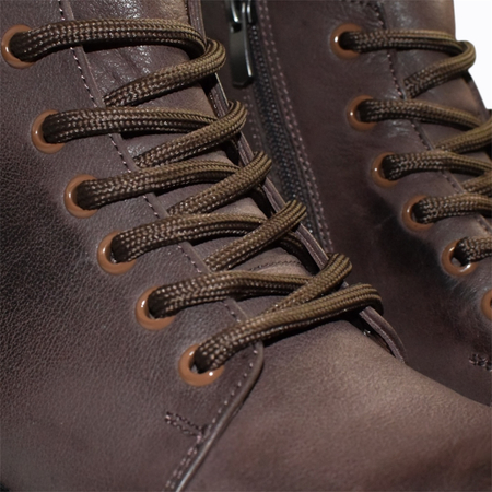 Skórzane brązowe trzewiki damskie Nerione