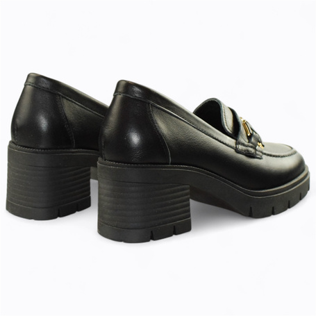 Elorisa Women's Black Leather Pumps