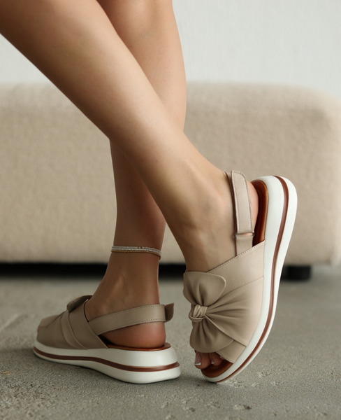 Ulrinia Beige Leather Women's Sandals