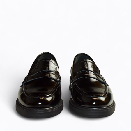 Skórzane czarne półbuty damskie Gabelia