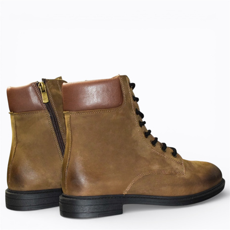 Emeriti Women's Olive-Green Leather Boots