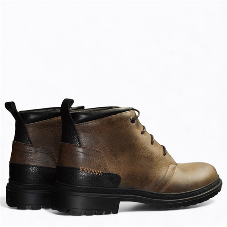 SKÓRZANE BRĄZOWE TRZEWIKI MĘSKIE DAVISON