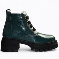 SKÓRZANE ZIELONE BOTKI DAMSKIE JESMIRA