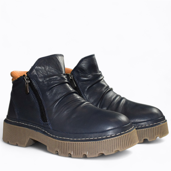 Zirelle Navy Blue Leather Women's Boots