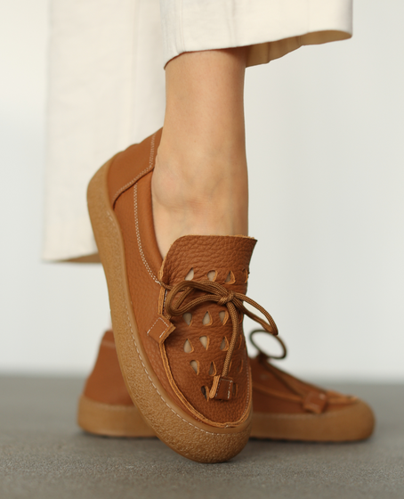 Ulviera Women's Red Leather Low-Cut Shoes