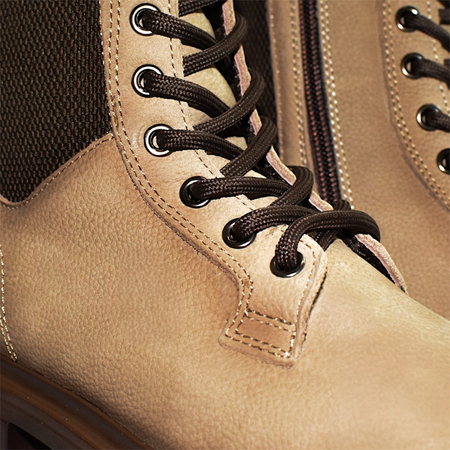 SKÓRZANE SZARE TRZEWIKI DAMSKIE ELANDRA