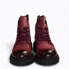 Skórzane bordowe botki damskie Fantina